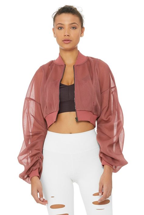 Alo Jacket, Jacket Crop, Yoga Jacket, Estilo Fitness, Oversized Sleeves, Women's Suiting, Sporty Outfits, Field Jacket, Moda Fitness