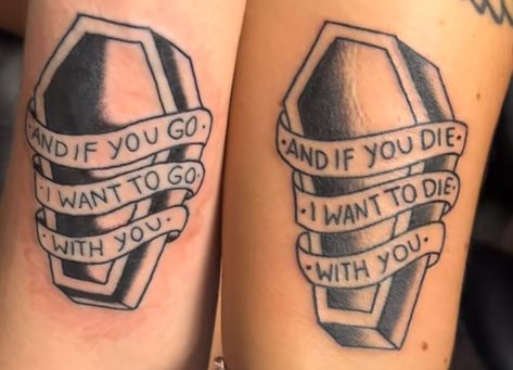 It's not my tattoo I just saw it on tiktok and loved it Couples Tattoo, Matching Tats, Saved Tattoo, Small Pretty Tattoos, Tattoo People, Couple Tattoo, Matching Couple Tattoos, Leg Tattoos Women, System Of A Down