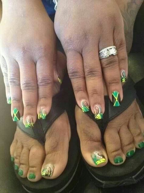 Jamaica Baby Jamaican Vacation Nails, Nails For Jamaica Vacation, Jamaica Nails Vacations, Jamaica Nail Designs, Jamaican Nails Ideas, Jamaican Nails, Jamaican Trip, Jamaican Nail Designs, Caribbean Nails