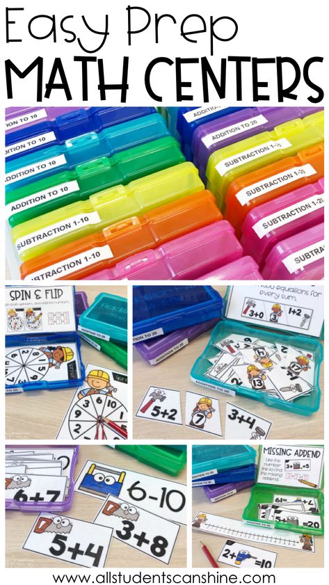 Subtraction Vocabulary, Math Games Addition, Easy Math Centers, Addition Centers, Maths Ideas, Classroom Centers, Visual Elements, Math Intervention, Kindergarten Math Activities