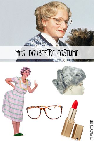 #Halloween13: Robin Williams Costume Ideas (Day 2) - Mrs. Doubtfire Mrs Doubtfire Costume Diy, Ms Doubtfire Costume, Mrs Doubtfire Costume, Miss Doubtfire, Old People Costume, 90s Costumes, Zombie Couple Costume, Halloween Costumes Family, Zombie Halloween Costumes