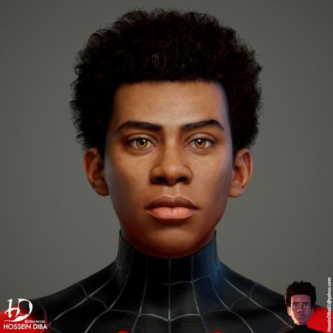 Miles Morales Face, Popular Cartoon Characters, Male Portrait Poses, Spider Man Into The Spider Verse, Miles Spiderman, 3d Technology, Into The Spider Verse, Miles Morales Spiderman, Popular Cartoons