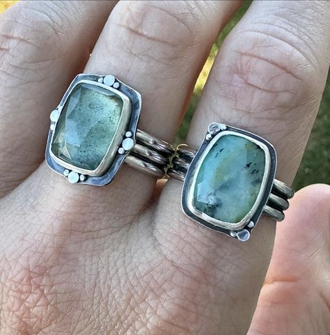 Chonky Moss Aquamarine and Peruvian Opal rectangular rings. What is your favorite stone shape? Comment below . . . #lomostudiohandcrafted #artisanjewelry #chunkyrings #statementrings #gemmy #artisanmade #cpfa #microbusiness Moss Aquamarine, Peruvian Opal, Chunky Rings, What Is Your Favorite, July 3, Artisan Jewelry, Handcrafted Jewelry, Aquamarine, Statement Rings