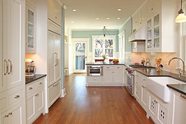 Galley Kitchen With Peninsula, Peninsula Kitchen Design, Narrow Kitchen Remodel, Kitchen With Peninsula, Mid Century Kitchen Remodel, Kitchen Remodel Plans, Ikea Kitchen Remodel, Fixer Upper Kitchen, Kitchen Peninsula