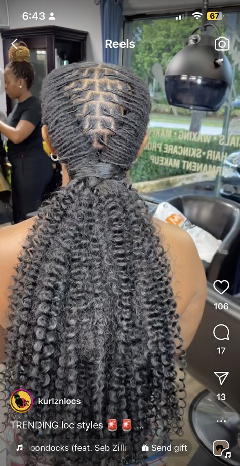 Twisted Back Loc Styles, Locs Low Ponytail Styles, Half Up Half Down Over Locs, Low Ponytail Loc Styles, Curly Loc Ponytail Styles, Dreads Wedding Hairstyles Dreadlocks, Loc Braided Styles, Homecoming Hairstyles Locs, Big Hairstyles For Black Women