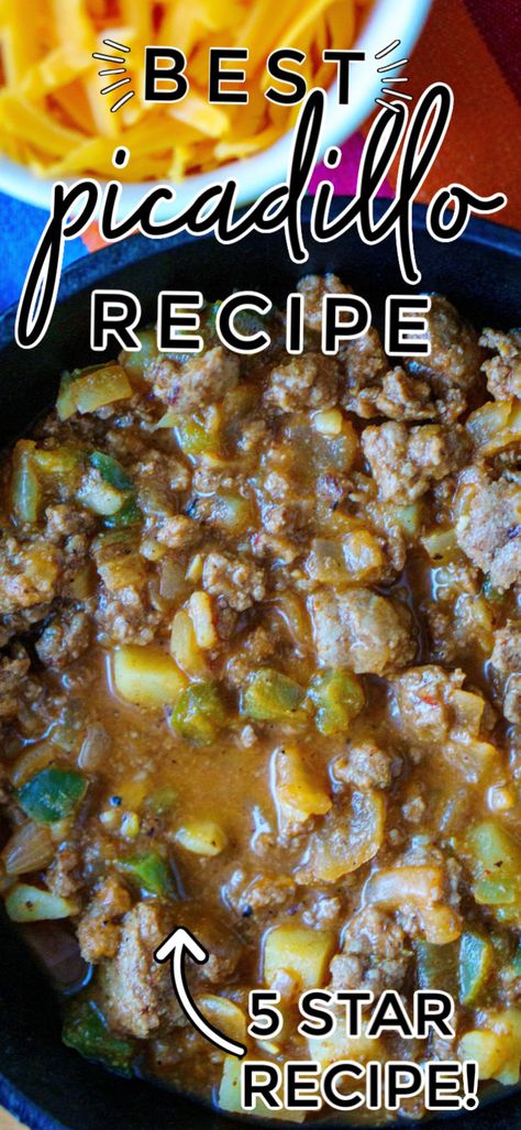 Mexican Picadillo Recipe Ground Beef, Picadillo Con Papas Recipe, Picadillo Tacos, Crispy Ground Beef, Taco Recipes Ground Beef, Beef Picadillo, Hamburger And Potatoes, Picadillo Recipe, Ground Beef And Potatoes