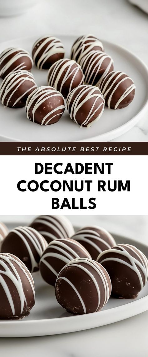 Image for Decadent Coconut Rum Balls Non Alcoholic Rum Balls, Boozy Balls Holidays, Rum Recipes Food, Alcoholic Desserts Easy, Boozy Christmas Desserts, Alcohol Truffles, Desserts With Alcohol, Booze Desserts, Coconut Rum Balls