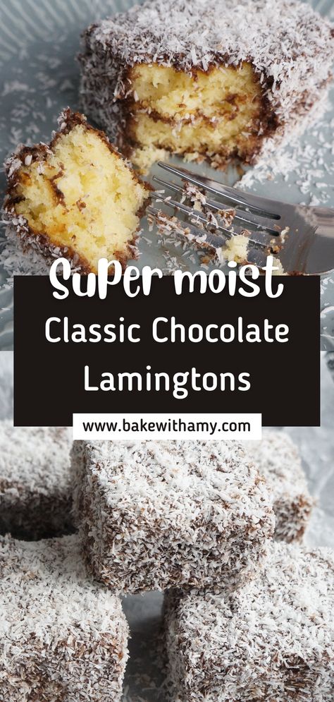 Lemmingtons Recipe, Lemmingtons Recipe Easy, Australian Cake Recipes, Lamingtons Recipe Australia, Lemington Cake Recipes, Leamington Cake, Australian Dessert Recipes, Homemade Lamingtons, Australia Desserts