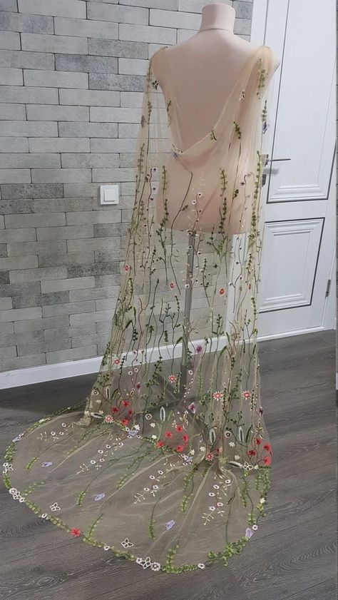 Shrek Wedding, Forest Wedding Dress, Cottage Core Wedding, Floral Cape, Cottagecore Wedding, Forest Theme Wedding, Fairy Wedding Dress, Enchanted Forest Wedding, Wedding Cape