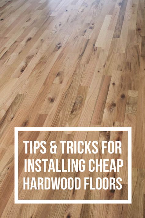 Interested in installing cheap hardwood flooring? You definitely want to read this post first! Learn about types of hardwood flooring, what utility grade flooring means, the pros and cons of working with cheap hardwood flooring and pick up some tips and tricks for installing cheap hardwood flooring! #hardwood #hardwoodflooring #woodflooring #DIY Installing Wood Floors Diy, Cheap Hardwood Floors, Diy Hardwood Floors, Diy Window Trim, Types Of Hardwood Floors, Flooring Hardwood, Hardwood Floor Colors, Prefinished Hardwood, Installing Hardwood Floors