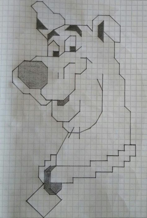 Cute Graph Paper Drawings, Graphing Paper Drawings, Things To Draw On Graph Paper, Graph Paper Drawings Easy, Grid Paper Drawings, Graph Drawings, Graph Drawing, Square Drawing, Graph Paper Designs