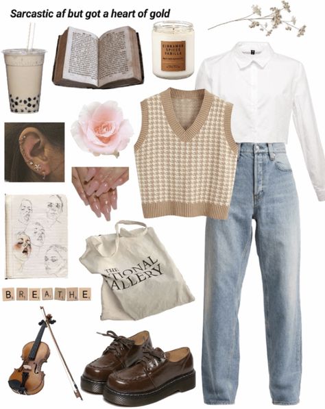 Enfp Style Outfit, Cottage Core Outfits Winter, Book Nerd Aesthetic Outfit, Geek Aesthetic Outfit, Cottage Core Winter Outfits, Light Academia Aesthetic Clothes, Nerd Aesthetic Outfit, Ootd Moodboard, Light Academia Style