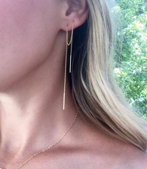 Mod Jewelry, Gold Body Chain, Silver Threader Earrings, Fashion Terms, Thread Earrings, Fancy Jewellery, Bling Rings, Threader Earrings, Affordable Jewelry