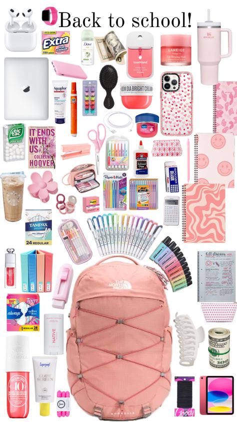 Schul Survival Kits, Middle School Essentials, School Emergency Kit, Road Trip Kit, School Wishlist, School Backpack Essentials, Preppy School Supplies, Middle School Survival, Everyday Bag Essentials