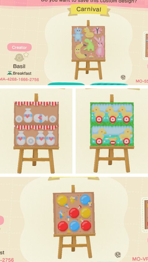 Animal Crossing Design Codes Carnival, Animal Crossing Carnival Codes, Acnh Circus Ideas, Acnh Shelf Code, Fair Animal Crossing, Animal Crossing Clowncore, Animal Crossing Carnival Path, Acnh Plaza Carnival Ideas, Acnh Carnival Design Codes