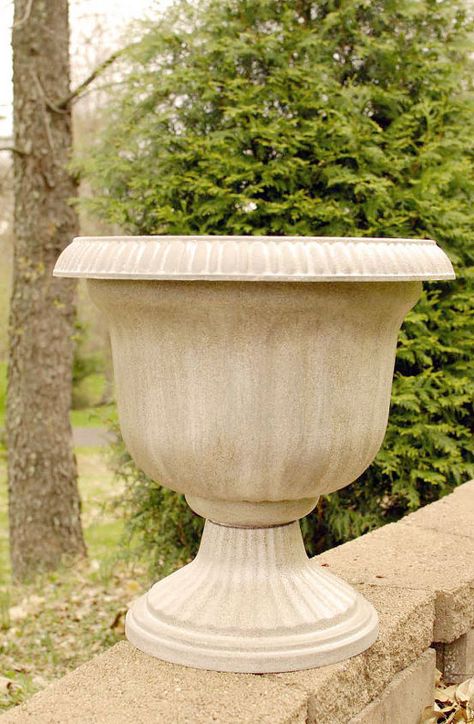 Cheap Planters, Stone Spray Paint, Window Boxes Diy, Cedar Planter Box, Planter Project, Diy Concrete Planters, Thrifty Diy, Cedar Planters, Modern Plant Stand