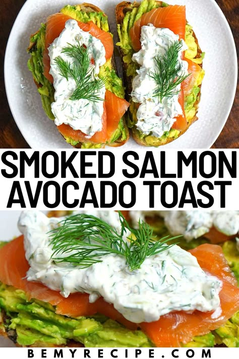 Avocado Toast with Smoked Salmon Lobster Avocado Toast, Avocado Toast With Salmon And Egg, Smoked Salmon Sandwich Ideas, Avocado Toast With Smoked Salmon, Salmon Avocado Sandwich, Smoked Salmon Breakfast Sandwich, Ways To Eat Smoked Salmon, Breakfast Smoked Salmon, Lox Breakfast Ideas