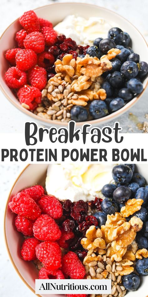 Fresh berries take this high protein breakfast to a whole new level. You can easily make this high protein breakfast power bowl in just a few minutes to have a nutritious and delicious healthy breakfast ready this morning. Breakfast Bowls Protein, Breakfast Scramble Healthy, Delicious High Protein Breakfast, Easy Whole 30 Breakfast On The Go, Oatmeal Breakfast Bowls Healthy, Oat Bowls Healthy, Breakfast Bowl High Protein, Clean Eating Breakfast Bowls, Protein Sludge Bowl