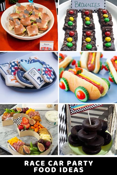 Car Theme Birthday Food Ideas, Grand Prix Birthday Theme, Lego Race Car Birthday Party, Car Birthday Theme Food, Fast Car Birthday Party Ideas, Race Car Third Birthday Party, Racecar First Birthday Cake, Race Car Birthday Party Ideas 3, Racing Food Ideas