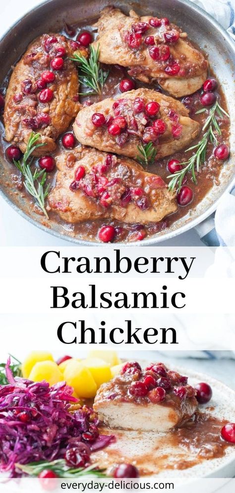 Cranberry Sauce Healthy, Cranberry Sauce Canned, Cranberry Chicken Breast, Cranberry Chicken, Chicken Tender, Tender Chicken Breast, Balsamic Chicken, Cranberry Recipes, Winter Dinner