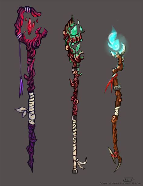 Fantasy Staff Design, Magic Staff Concept Art, Magic Staff Ideas, Staff Design Ideas, Shaman Character Design, Scepter Design, Dnd Staff, Shaman Staff, Shaman Art