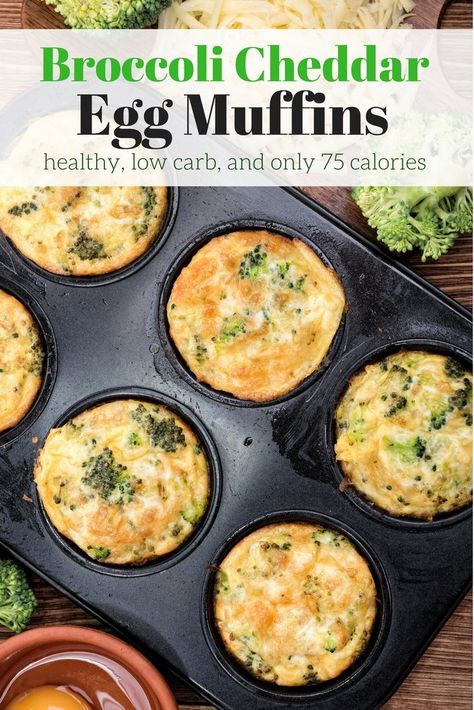 The best make ahead egg muffins packed with broccoli and cheddar cheese. Easy to make, healthy, and freezer friendly. These are the perfect breakfast, lunch, or snack on the go. #breakfast #snack #freezerfriendly #kidfriendly #makeahead #quickandeasy Make Ahead Egg Muffins, Broccoli Cheddar Egg Muffins, Cheddar Egg Muffins, Egg Muffins Healthy, Portable Breakfast, Group Recipes, Broccoli And Cheddar, Egg Muffins Recipe, Eating Gluten Free