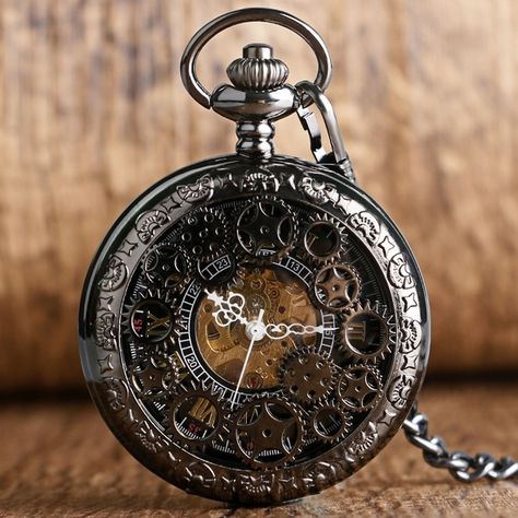 Skeleton Pocket Watch, Steampunk Pocket Watch, Antique Pocket Watch, Watch Gears, Mechanical Pocket Watch, Skeleton Watches, Mechanical Hand, Retro Watches, Fob Watch