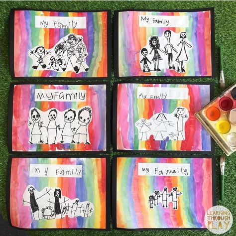 Portraits For Kids, Preschool Family, Prek Crafts, All About Me Preschool, Family Theme, Kindergarten Art, School Art Projects, Beginning Of School, Sight Word