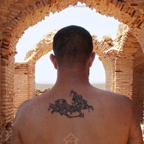 Persian Style Tattoo, Shahnameh Tattoo, Rostam Dastan Tattoo, Rostam Dastan, Persian Tattoo Ideas, Iranian Tattoo, Tatto Man, Farsi Tattoo, White Demon