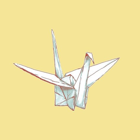 Crane Illustration, Crane Drawing, Ios Themes, Japanese Origami, Ipad Snap, Draw Ideas, Rwby Anime, Origami Design, Origami Crane