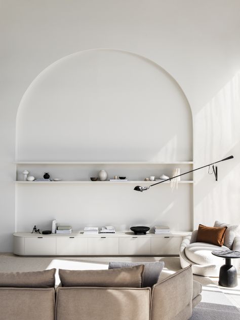 Design Covet | Fashion to Furniture | Style | est living Bungalow Airbnb, Calming Interiors, Interior Design Minimalist, Minimal Living, Interior Minimalista, Dream Living, Interior Architect, Open Spaces, Shelf Styling