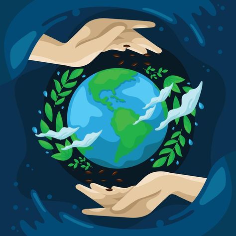 Happy Earth Day with Hands and World Saving The Earth Drawing, Ekologiyaya Aid Rəsmlər, Green World Drawing, Earth With Hands, Earth Drawing Simple, Happy Earth Day Pictures, Earth Day Clip Art, Earth Art Drawing, Save Earth Posters