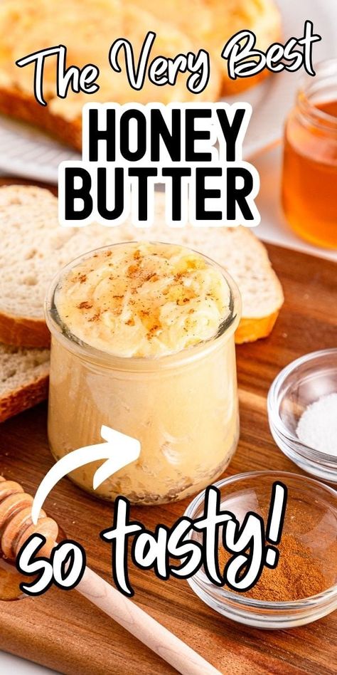 Easy Homemade Honey Butter Home Made Honey Butter, Whataburger Honey Butter Recipe, How To Make Honey Butter, Flavored Honey Recipes, Cheddars Honey Butter Recipe, Christmas Cranberry Honey Butter, Butter In A Jar, Easy Honey Butter, Crusty Artisan Bread