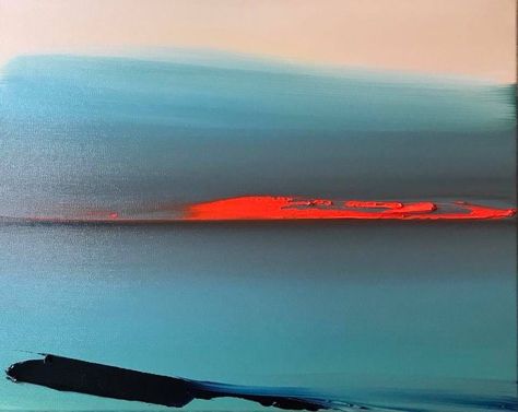 Horizontal Abstract Painting, Abstract Art Inspiration, 수채화 그림, Abstract Art Landscape, Abstract Landscape Painting, Seascape Paintings, Abstract Canvas Art, Ocean Art, Carpe Diem