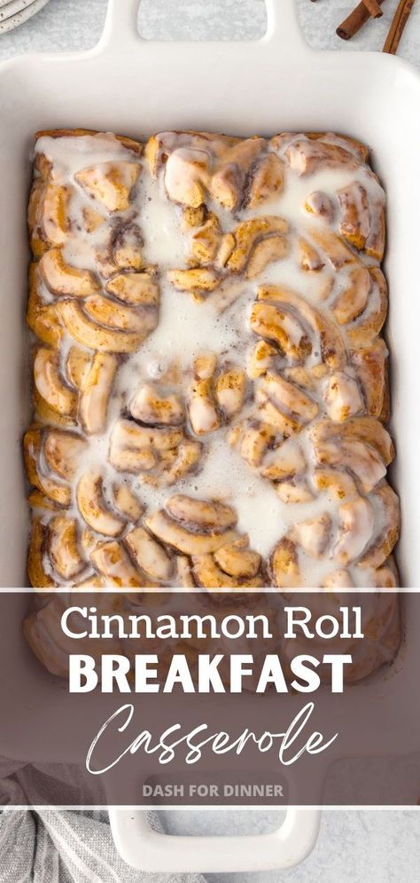 If you're looking for sweet breakfast casseroles, this Cinnamon Roll Bake is sure to become a quick favorite! Made with canned cinnamon rolls and heavy cream, this easy special occasion breakfast is also freezer friendly, and perfect for Christmas, Thanksgiving, and Easter. Cinnamon Roll Breakfast Casserole, Cinnamon Roll Breakfast, Breakfast Sausage Seasoning, Casserole Breakfast, Breakfast Bowls Recipe, Cinnamon Roll Casserole, Favorite Breakfast Recipes, Awesome Recipes, Mouthwatering Recipes