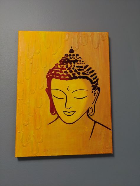 Simple Buddha Painting, Buddha Painting Simple, Buddha Painting On Canvas, Buddha Drawing, Sunset Canvas Painting, Pencil Drawing Images, Buddha Art Drawing, Easy Mandala, Easy Mandala Drawing