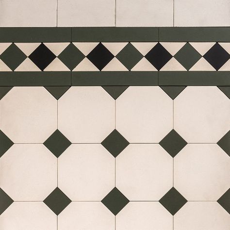 Octagon & Dot Design & Norwood Border Octagon And Dot Tile Bathroom, Octagon And Dot Tile, Tuscany Bathroom, Art Deco Hallway, Linoleum Rug, Octagon Tile, Zona Colonial, Tiled Hallway, Hallway Inspiration