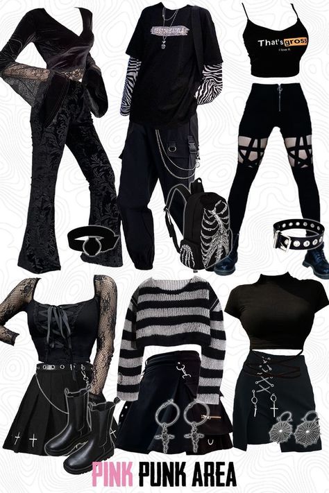 Grunge Punk Fashion, Punk Girl Outfits, E Girl Clothes, Cute Edgy Outfits, Punk Style Outfits, Alt Clothing, Edgy Grunge, E Girl Outfits, Alt Outfits