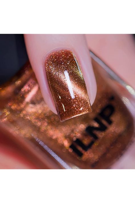 ILNP Fawn - Radiant Bronze Magnetic Nail Polish Bronze Nail Polish, Copper Nails Designs, Ilnp Nail Polish, Bronze Nails, Copper Nails, Magnetic Nail Polish, Fall Gel Nails, Green Nail Designs, Magnetic Nails