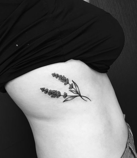 Lavender tattoo Black And White Lavender Tattoo, Lavender Tattoo Black, Lavender Tattoo, Tattoo Black, Small Tattoo, Body Mods, Shades Of Black, Black Tattoos, Maple Leaf Tattoo