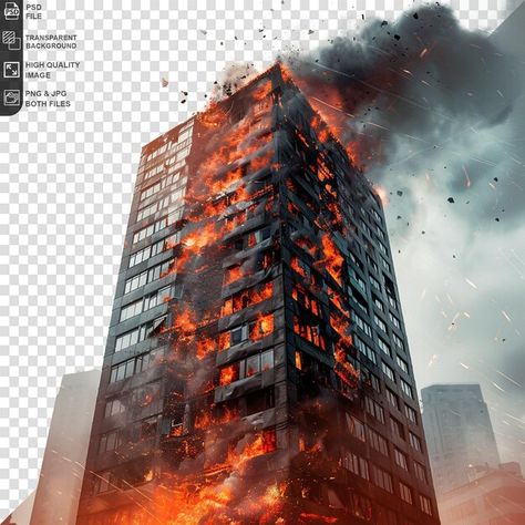 PSD high fire accidents at buildings cit... | Premium Psd #Freepik #psd Ads Graphic Design, Fire Building, Burning Building, Building On Fire, Fire Background, Graphics Board, Fire Sprinkler, Logo Design Video, Graphic Design Lessons