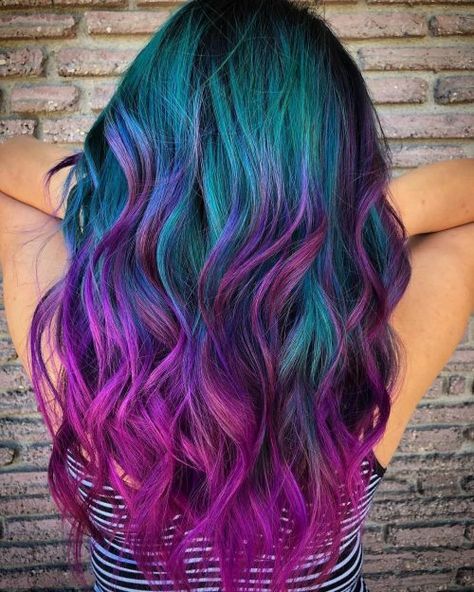 Galaxy Hair Color, Galaxy Hair, Kadeřnické Trendy, Rainbow Hair Color, Cute Hair Colors, Bright Hair Colors, Pulp Riot, Multicolored Hair, Beautiful Hair Color