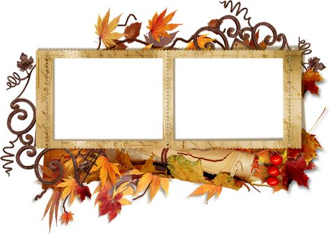 Fall Picture Frame, Fall Wedding Pictures, Romantic Frame, Digital Graphics Art, Double Photo Frame, Foto Frame, Printable Frames, Double Photo, Halloween Frames