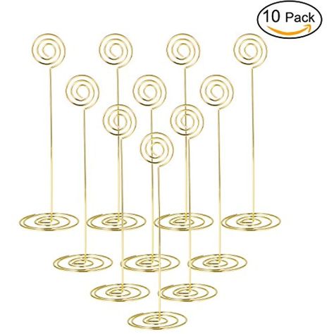 Place Card Holder 8.6 Inch Table Number Card Holders Table Picture Photo Holder Stand Wire Memo Holder clips Menu Note Name Holders for Wedding Party- 10pcs (Gold 23cm) >>> Click on the image for additional details. (This is an affiliate link) #StorageOrganization Tall Table Numbers, Table Card Holders, Wood Place Card Holders, Rustic Table Numbers, Table Number Stands, Gold Table Numbers, Table Number Holders, Table Card Holder, Memo Holder