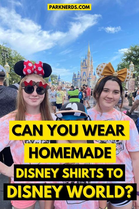 Can You Wear Homemade Disney Shirts to Disney World? Iron On Disney Shirts Diy, Diy Disney Sweatshirts Patches, Diy Disney Shirts For Family, Disneyland Shirt Ideas, Disney Diy Shirts, Disney Shirts Diy, Disney World Family Shirts, Personalized Disney Shirts, Custom Disney Shirts