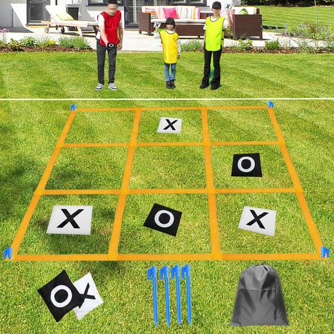 PRICES MAY VARY. 【Tic Tac Toe Game for Kids and Adults】This lawn game combines outdoor Tic Tac Toe and Bean Bag Toss into an outdoor play set that offers new challenges. It is the game that improves hand-eye coordination, competition and interaction. The game not only exercises the body, but also relieves stress, keeping both adults and children healthy and energetic! 【Easy Set Up & Extra Large Size】You will receive a set of tic tac toe game, including a foldable 4ft x 4ft large nylon tic tac to Large Tic Tac Toe Game, Giant Tic Tac Toe, Yard Games For Kids, Field Day Games, Backyard Carnival, Relay Games, Bean Bag Games, Outdoor Party Games, Bean Bag Toss Game