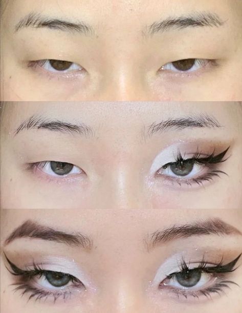 douyin makeup style asian fox eye kawaii baddie makeup tutorial eyelash eyeliner eyeshadow cut crease cute fierce Douyin Makeup, Doll Eye Makeup, Swag Makeup, Makeup Tut, Ethereal Makeup, Dope Makeup, Edgy Makeup, Makeup Eye Looks, Asian Eye Makeup