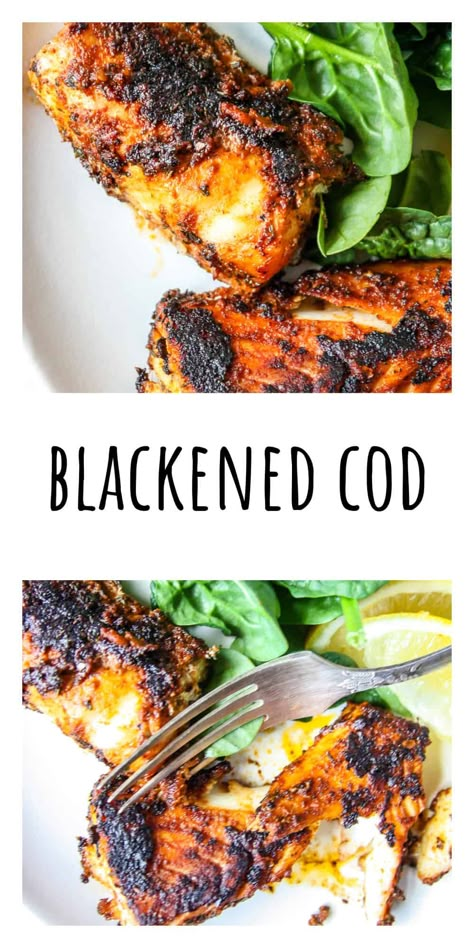 Fish Recipes Pan Seared, Blackened Cod, Cod Recipes Healthy, Cod Dishes, Cod Fish Recipes, Fish Dinner Recipes, Cod Recipes, Fish Recipes Healthy, Cod Fish