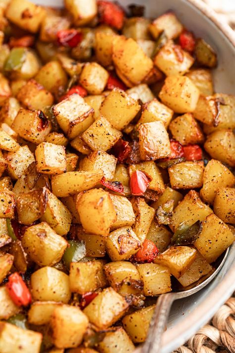 Use a nonstick skillet Potato Bell Pepper Onion Breakfast, Sweet Potato Peppers And Onions, Potato And Bell Pepper Recipes, Eggs Peppers Onions Potatoes, Onion Pepper Recipes, Recipes With Potatoes And Onions, Fried Potatoes Onions And Peppers, Potato Onion Pepper Recipes, Potatoes And Peppers And Onions