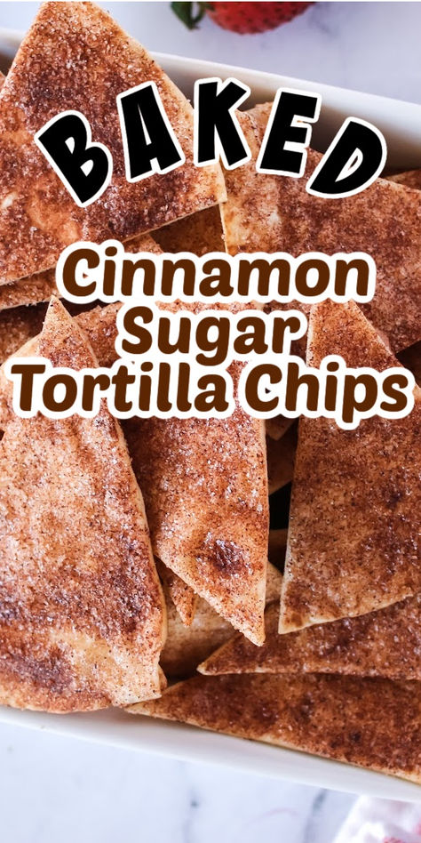 You are going to love these baked cinnamon sugar tortilla chips all year long! They are delicious enough to be a dessert for a crowd, but easy enough to be a quick afternoon tasty treat. #numstheword #cinnamonsugartortillachips #cinnamonandsugartortillachips #bakedcinnamonsugartortillachips #cinnamonsugarflourtortillachips #bakedflourtortillachipscinnamonsugar Mexican Dessert Recipes Easy, Cinnamon Sugar Tortilla Chips, Cinnamon Sugar Tortilla, Tortilla Dessert, Cinnamon Snack, Dessert For A Crowd, Cinnamon Sugar Tortillas, Tortilla Chip Recipe, Cinnamon Tortilla Chips